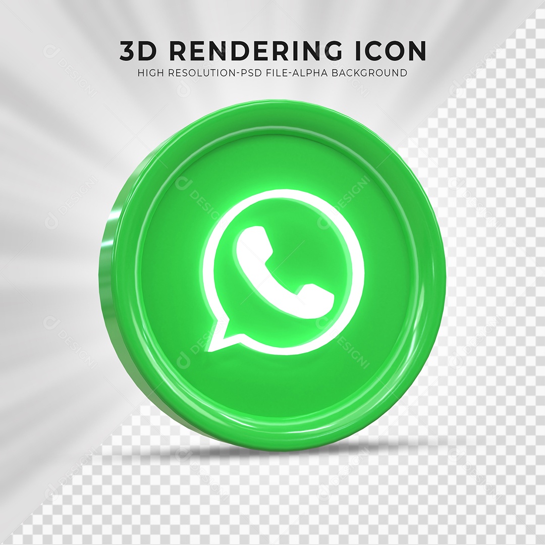Ícone 3D Whatsapp Para Composição PSD