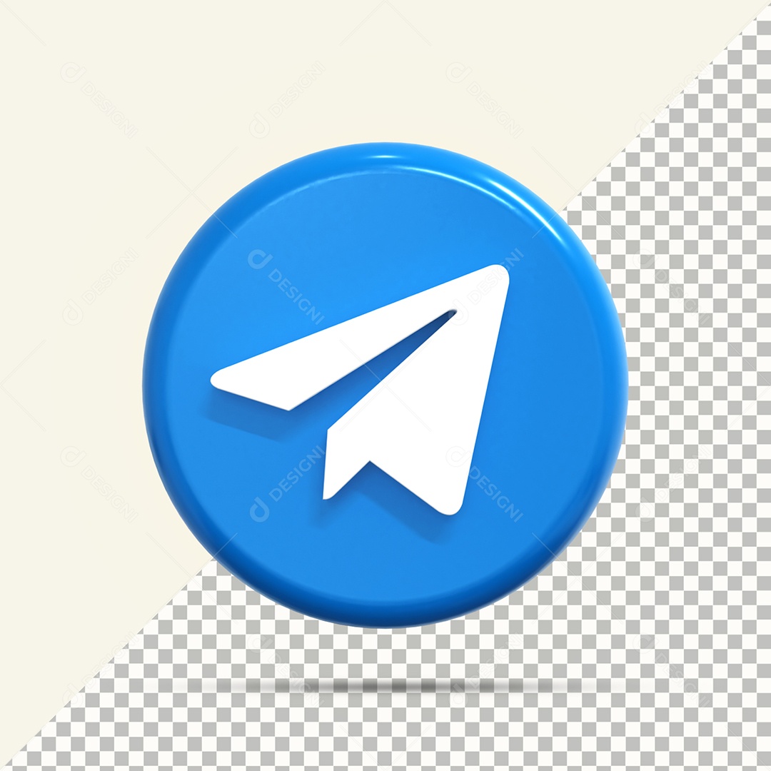 Ícone 3D Telegram Para Composição PSD