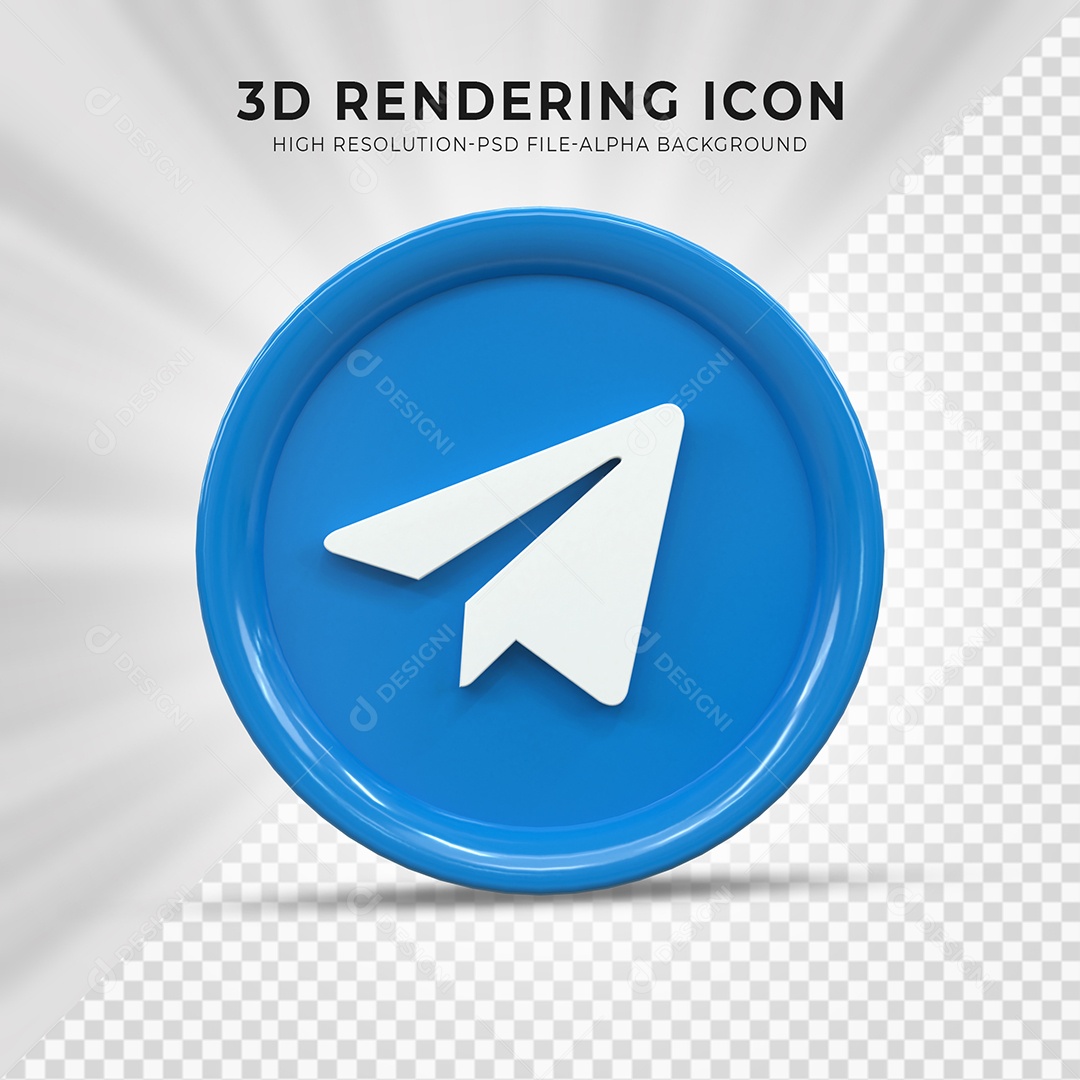 Telegram Ícone 3D Para Composição PSD