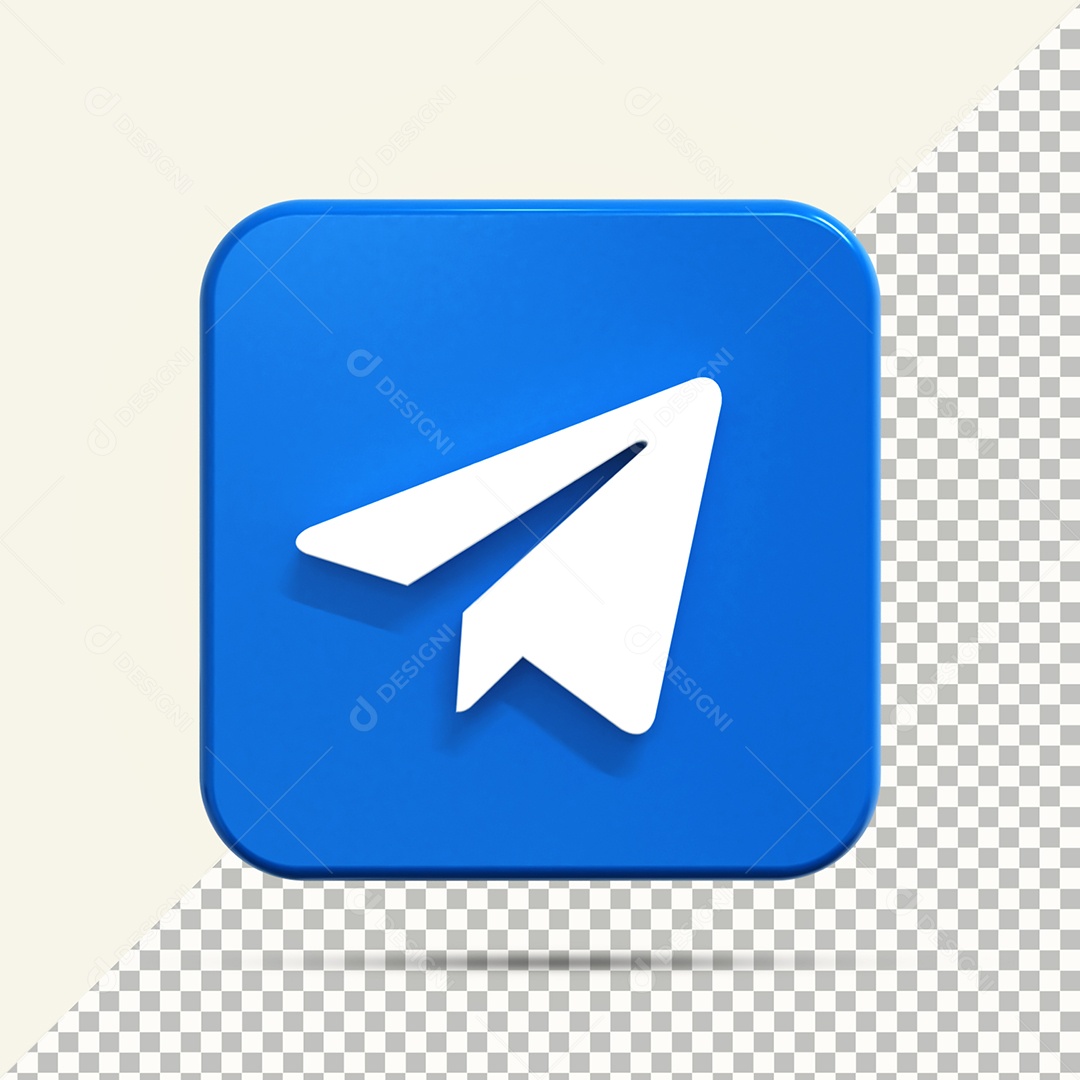 Elemento 3D Telegram Para Composição PSD