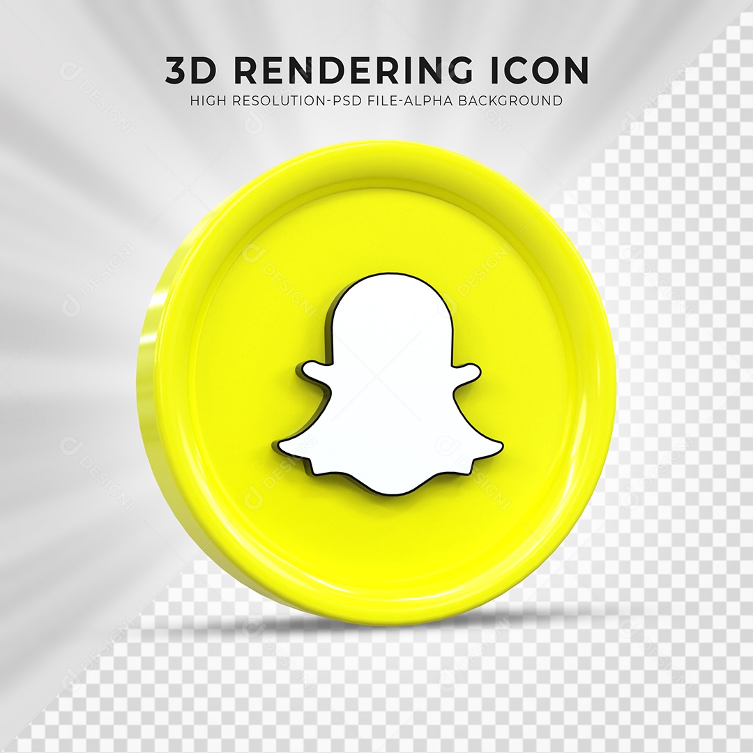 Ícone 3D Snapchat Para Composição PSD