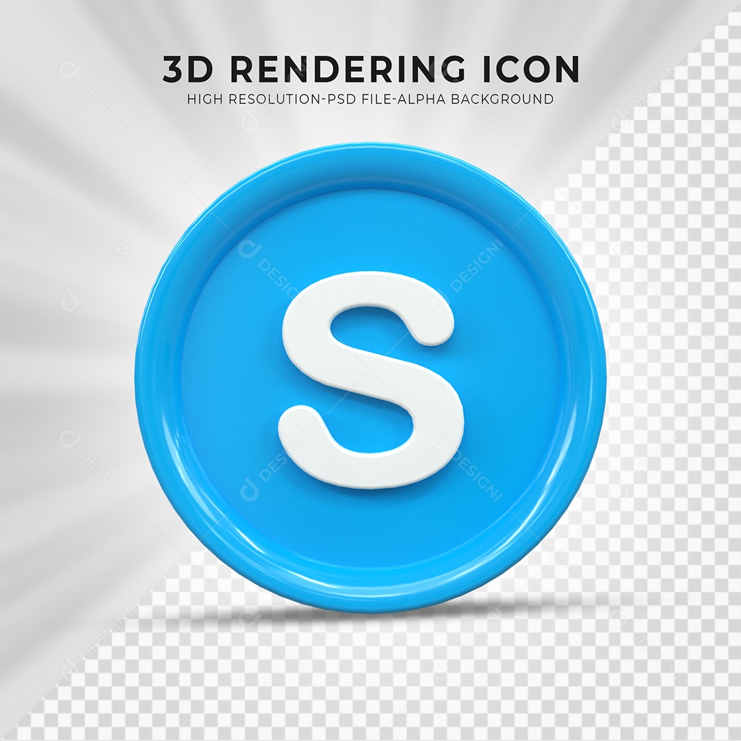Skype Ícone 3D Para Composição PSD