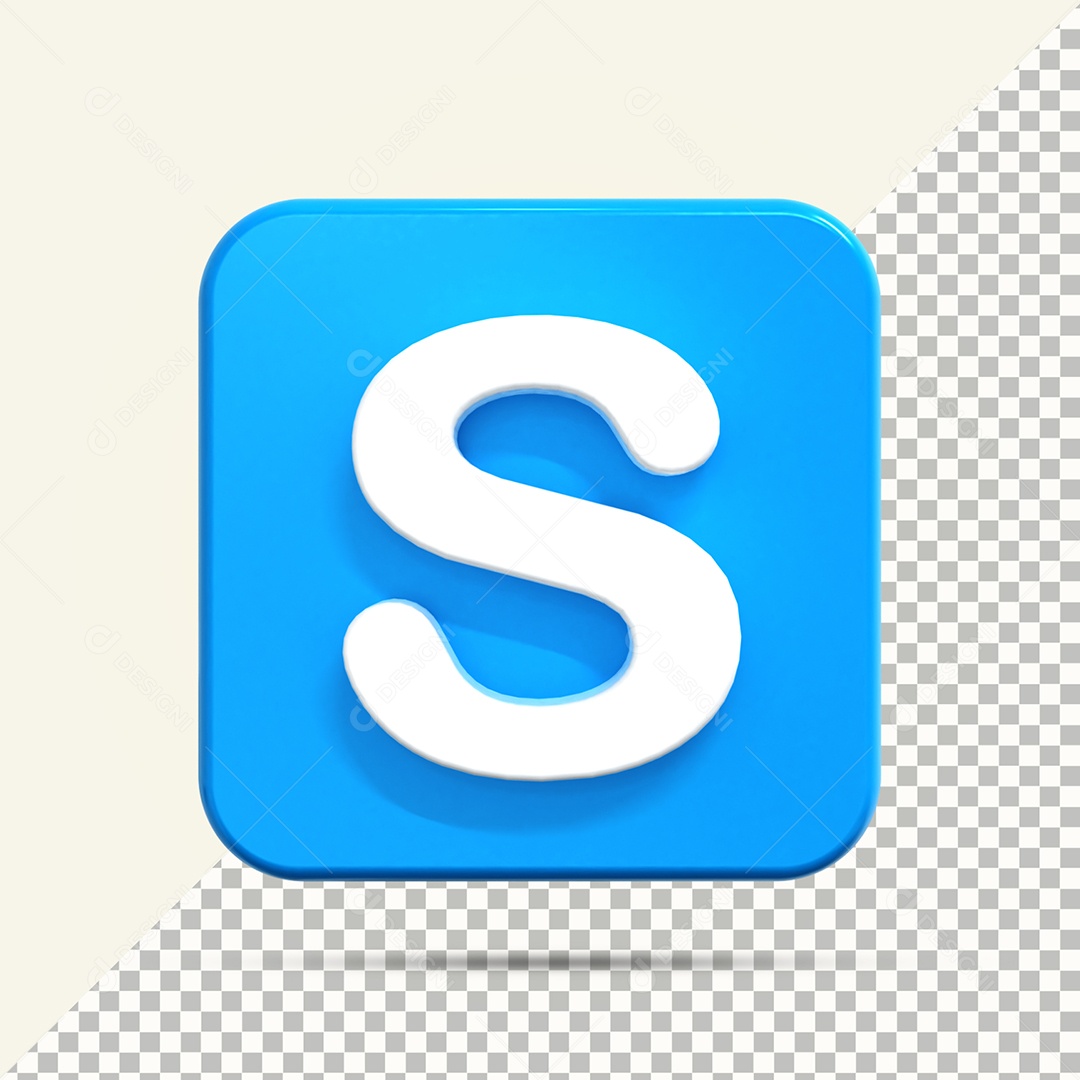 Elemento 3D Skype Para Composição PSD