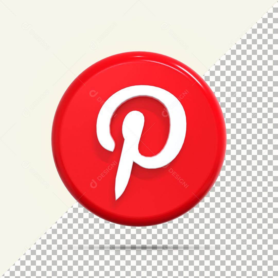 Ícone Pinterest 3D Elemento Para Composição PSD