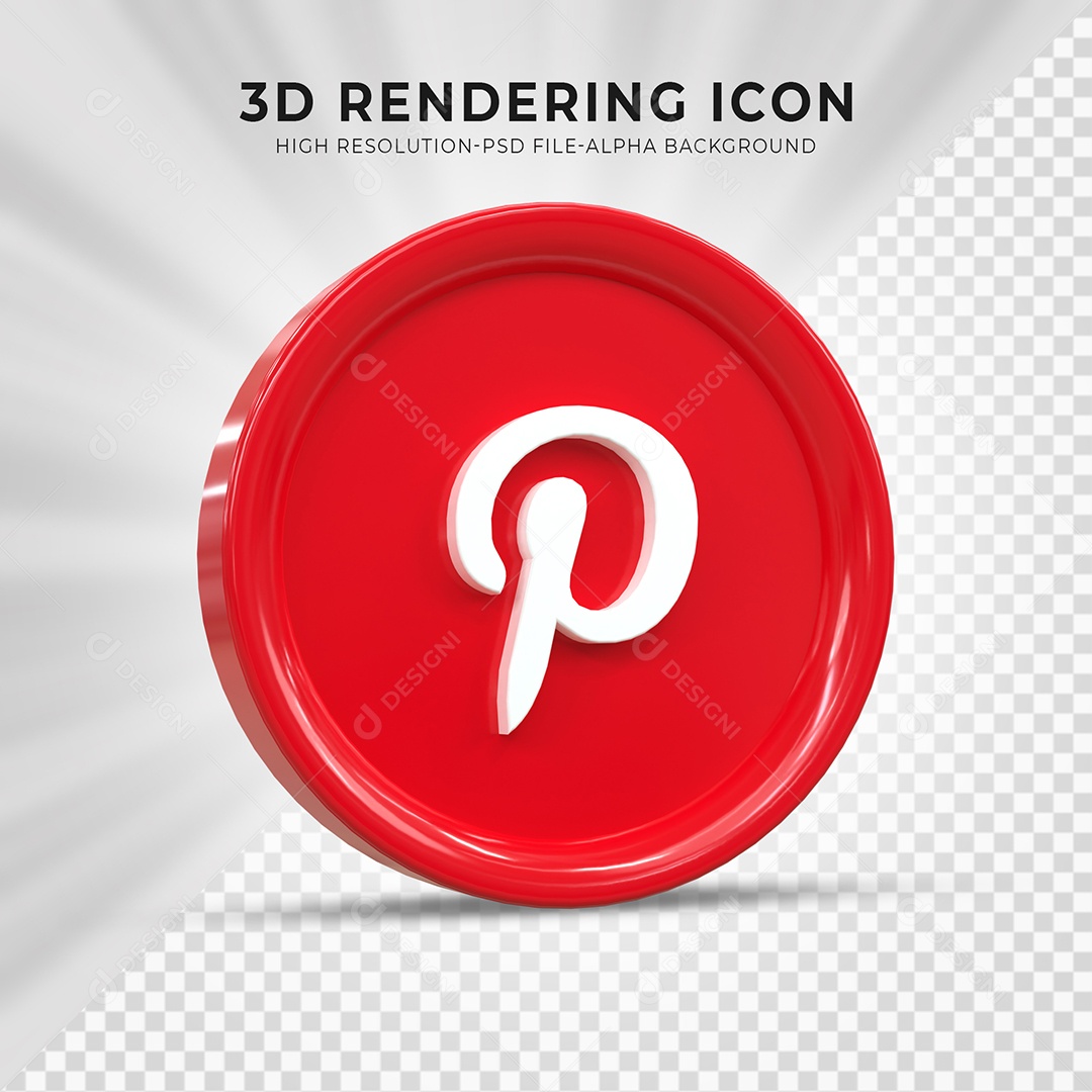 Ícone 3D Pinterest Para Composição PSD