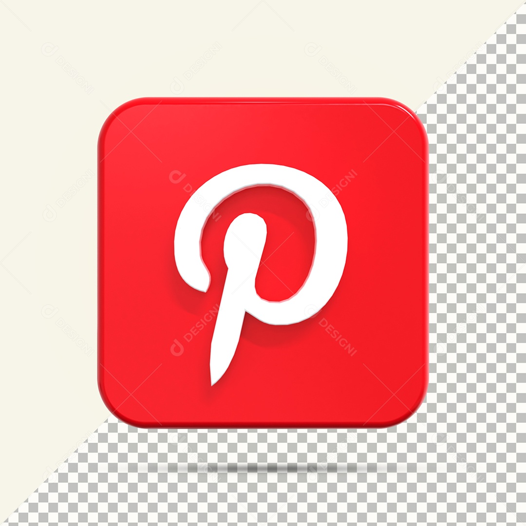 Elemento 3D Pinterest Para Composição PSD