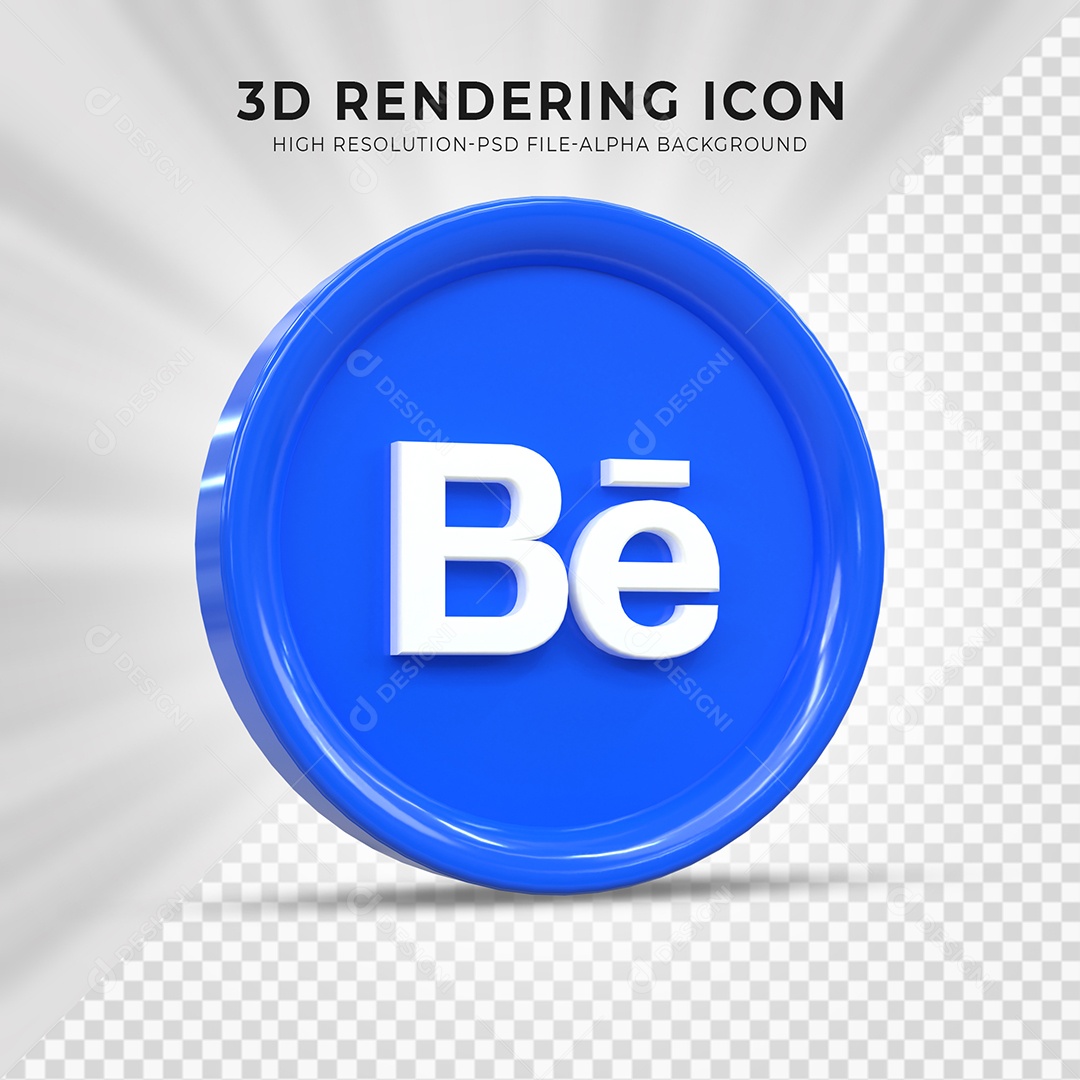 Behance Ícone 3D Para Composição PSD