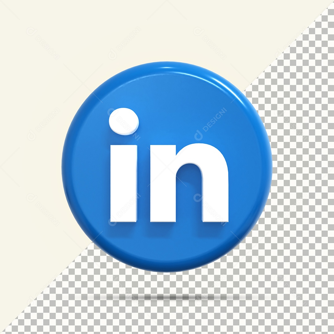 Ícone 3D Linkedin Para Composição PSD