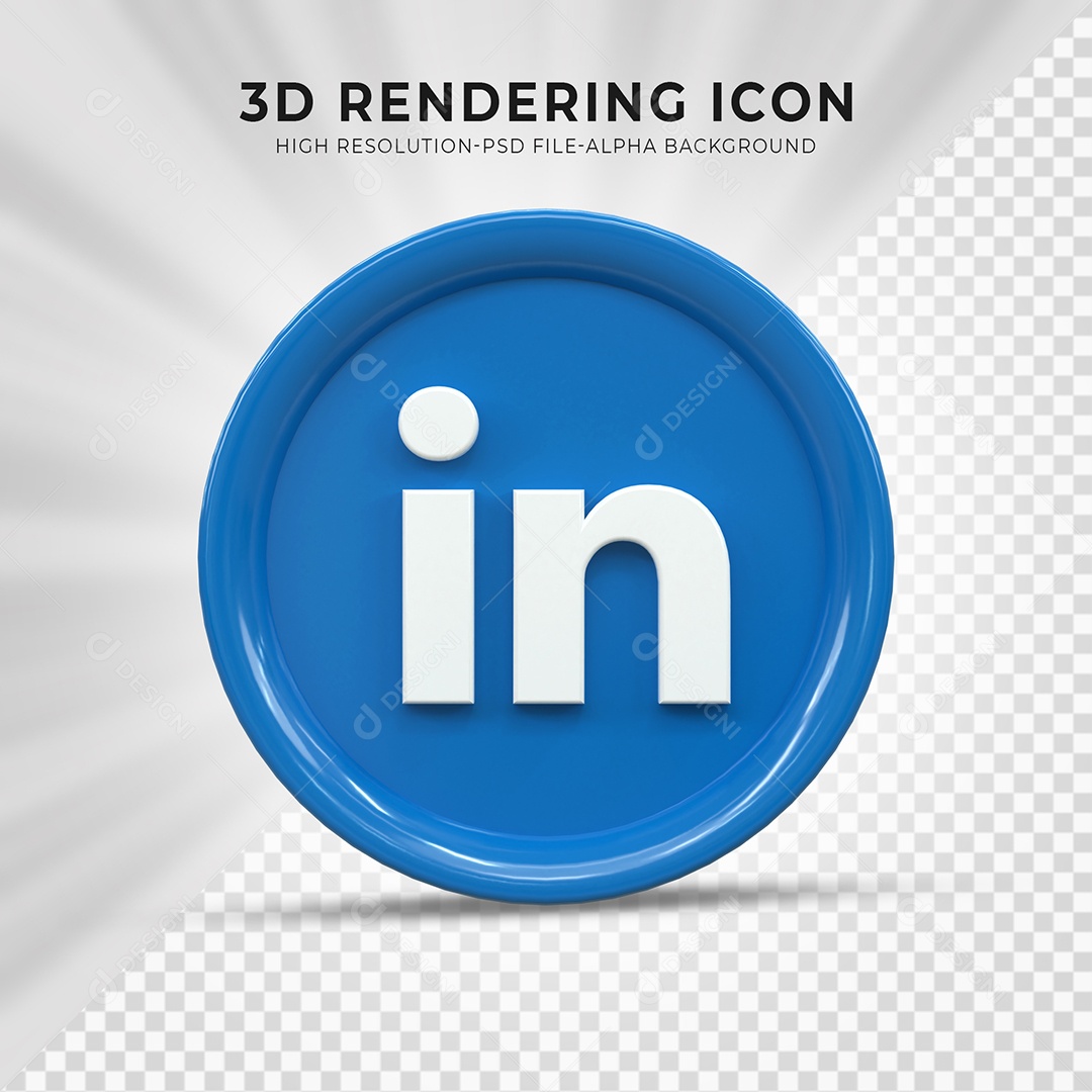 Linkedin Ícone 3D Para Composição PSD