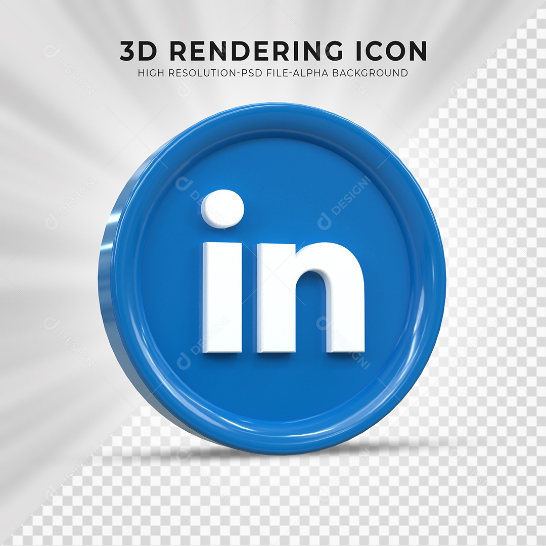 Ícone 3D Linkedin Para Composição PSD