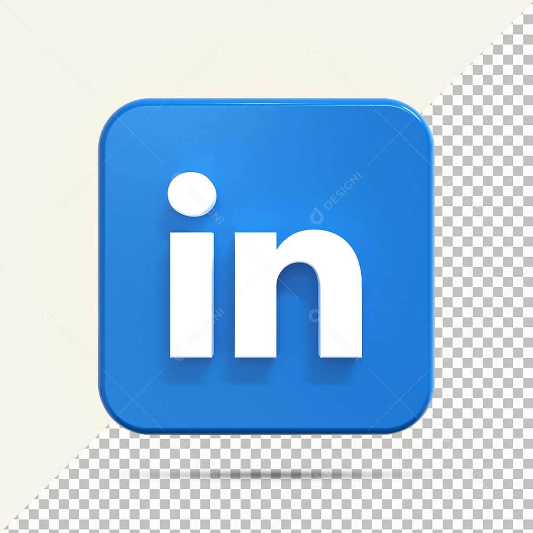 Elemento 3D Linkedin Para Composição PSD