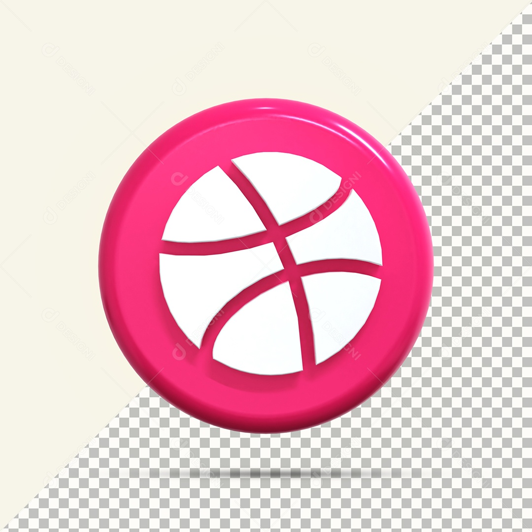 Ícone 3D Dribbble Elemento Para Composição PSD