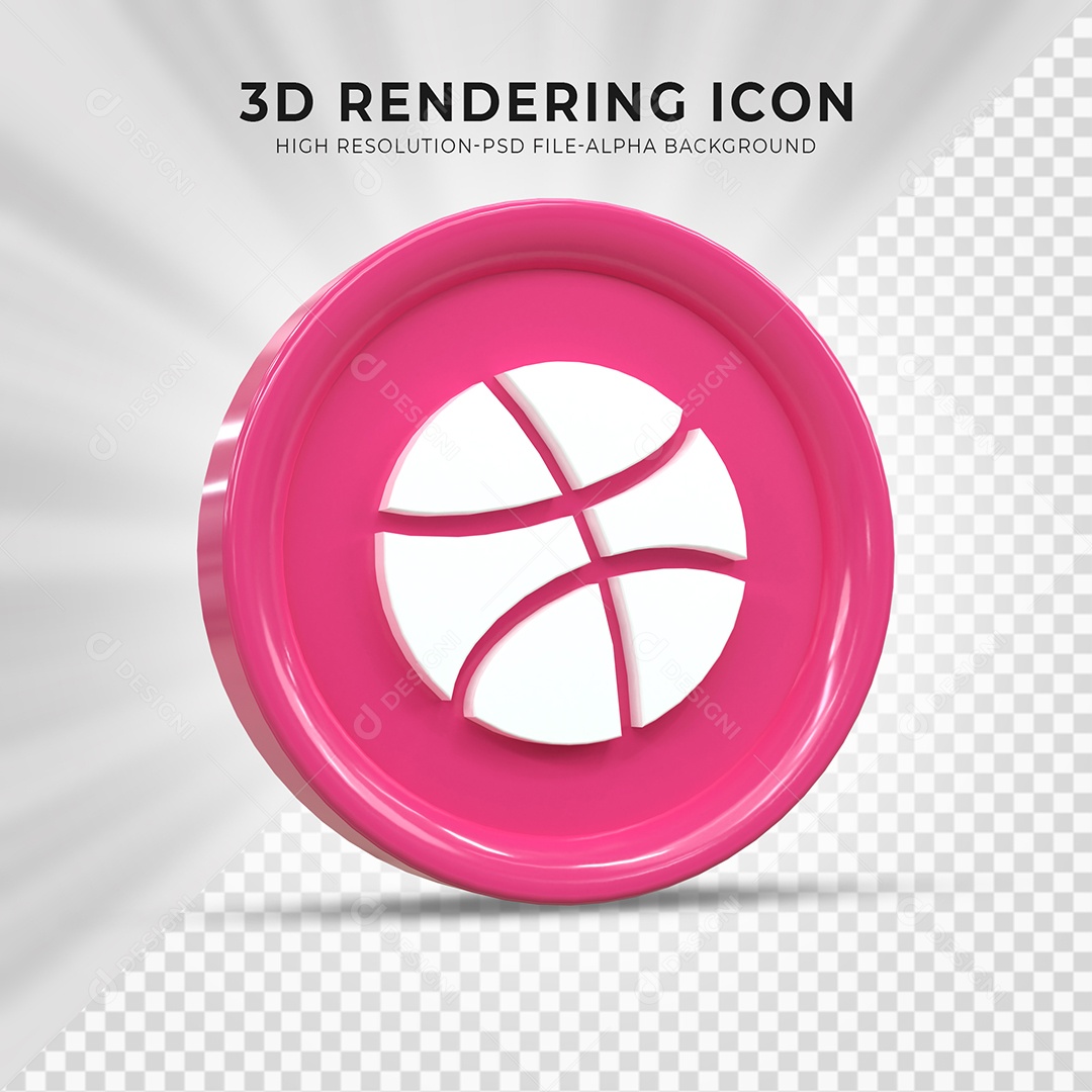Dribbble 3D Icon For Compositing PSD