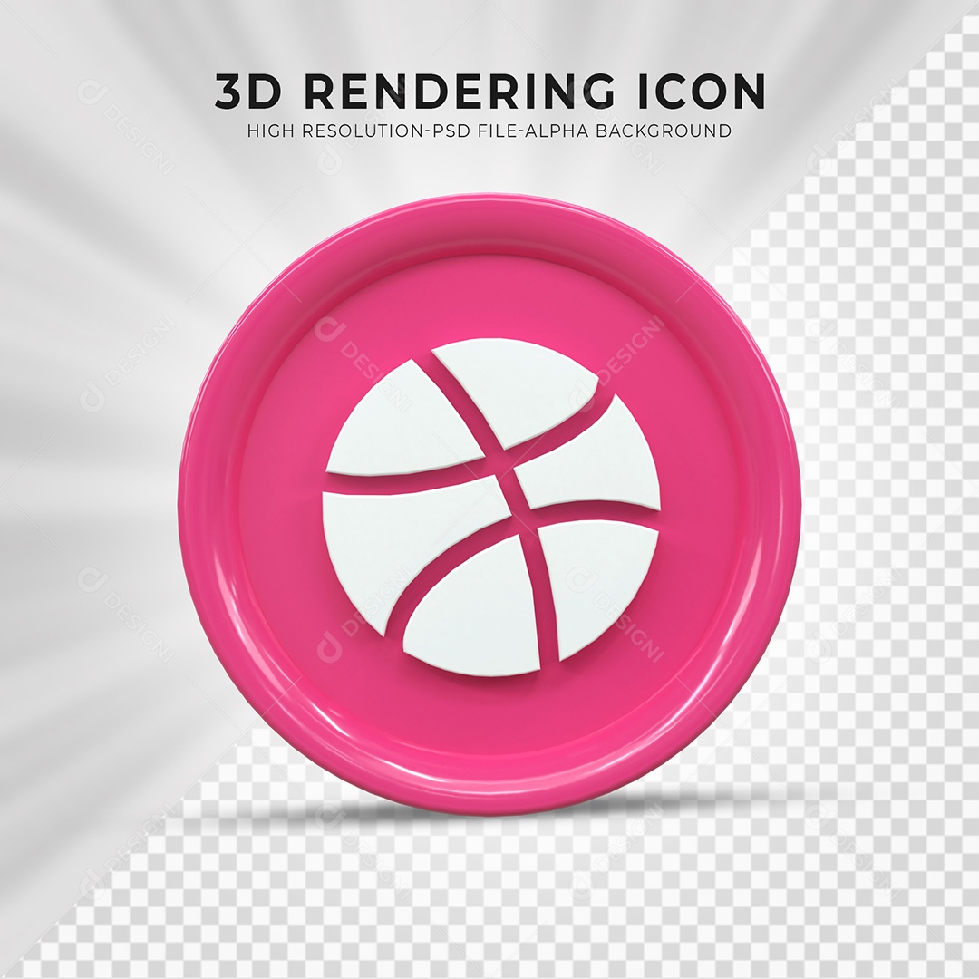 Ícone 3D Dribbble Elemento Para Composição PSD
