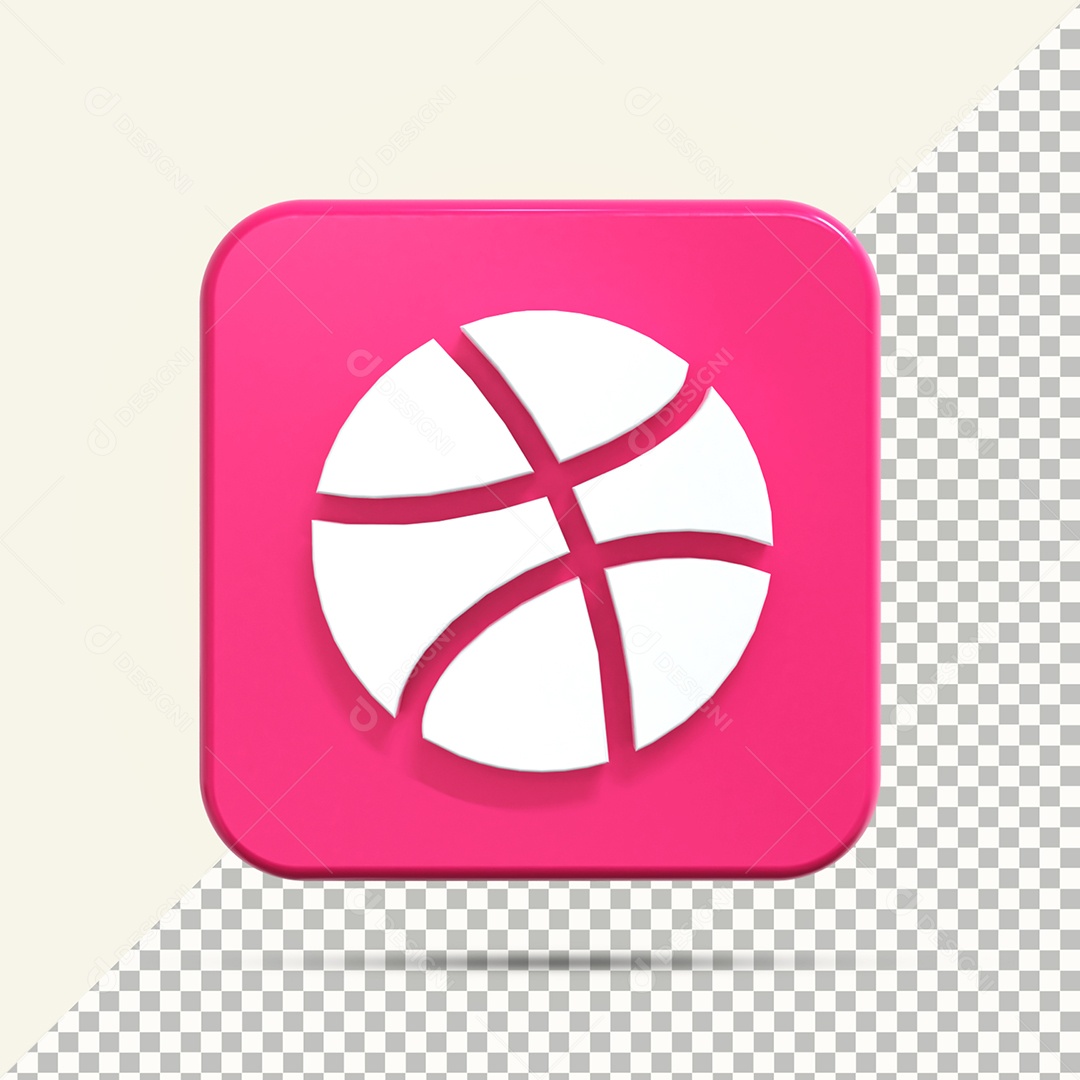 Elemento 3D Dribbble Para Composição PSD