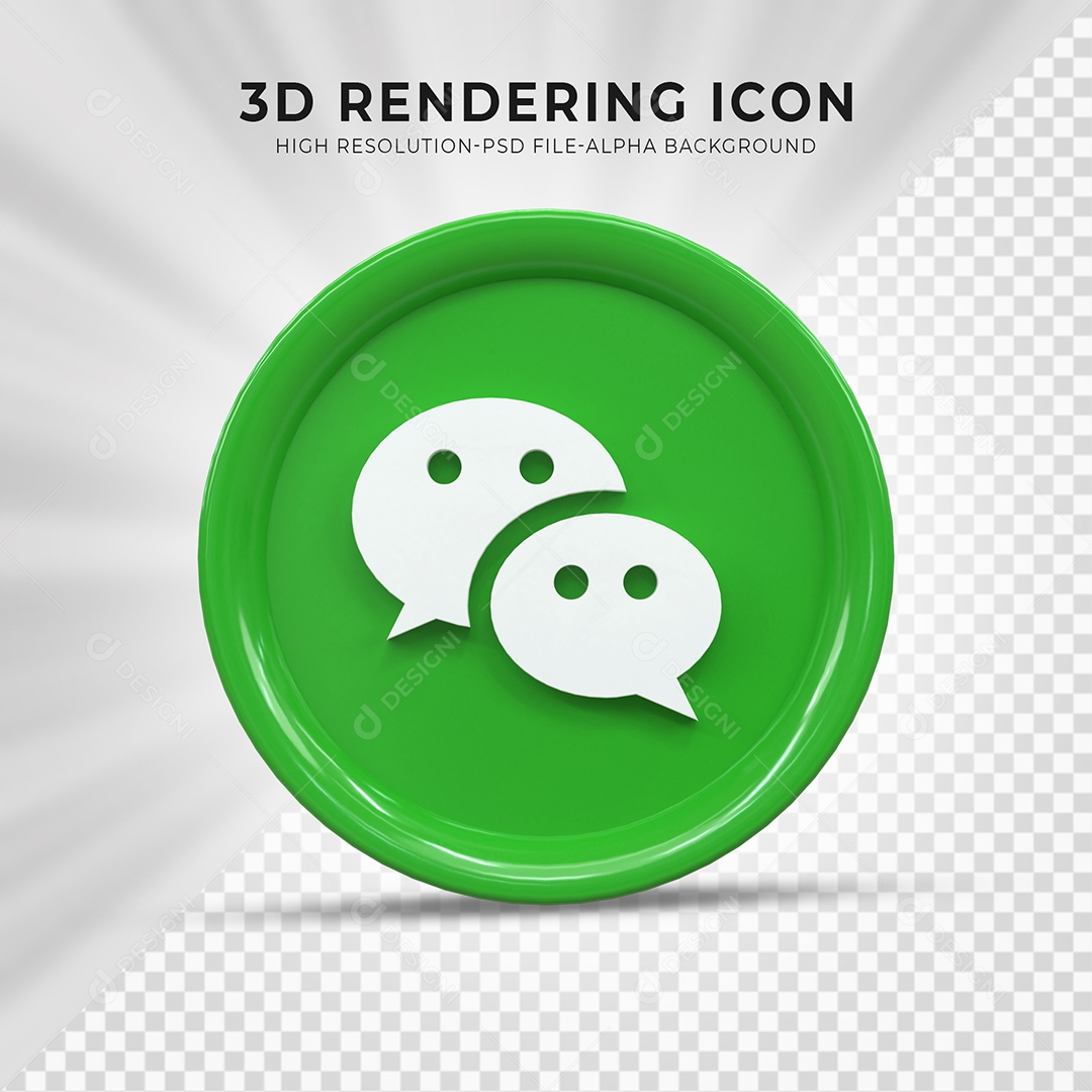 Line Verde Ícone 3D Para Composição PSD