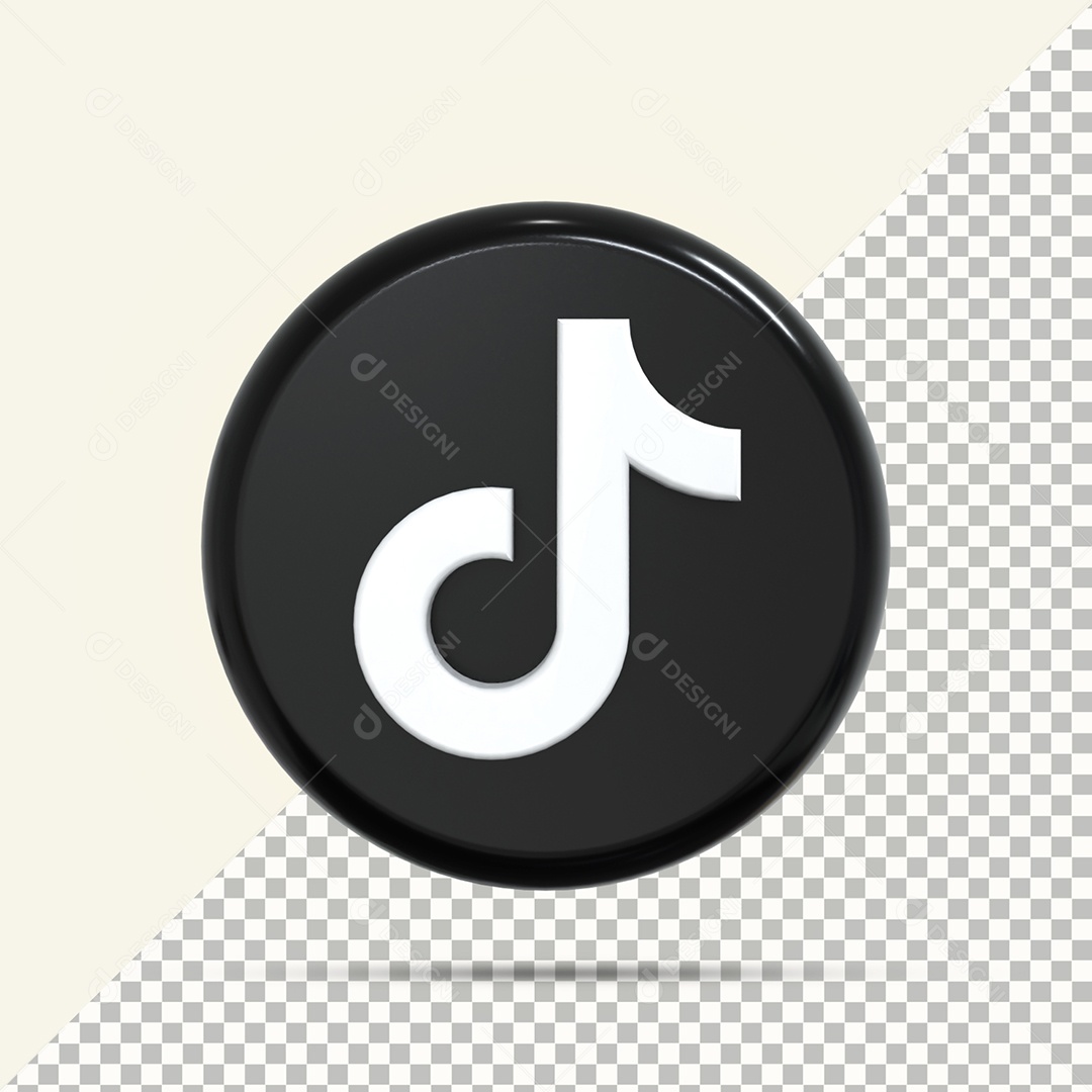 Tiktok Ícone 3D Para Composição PSD
