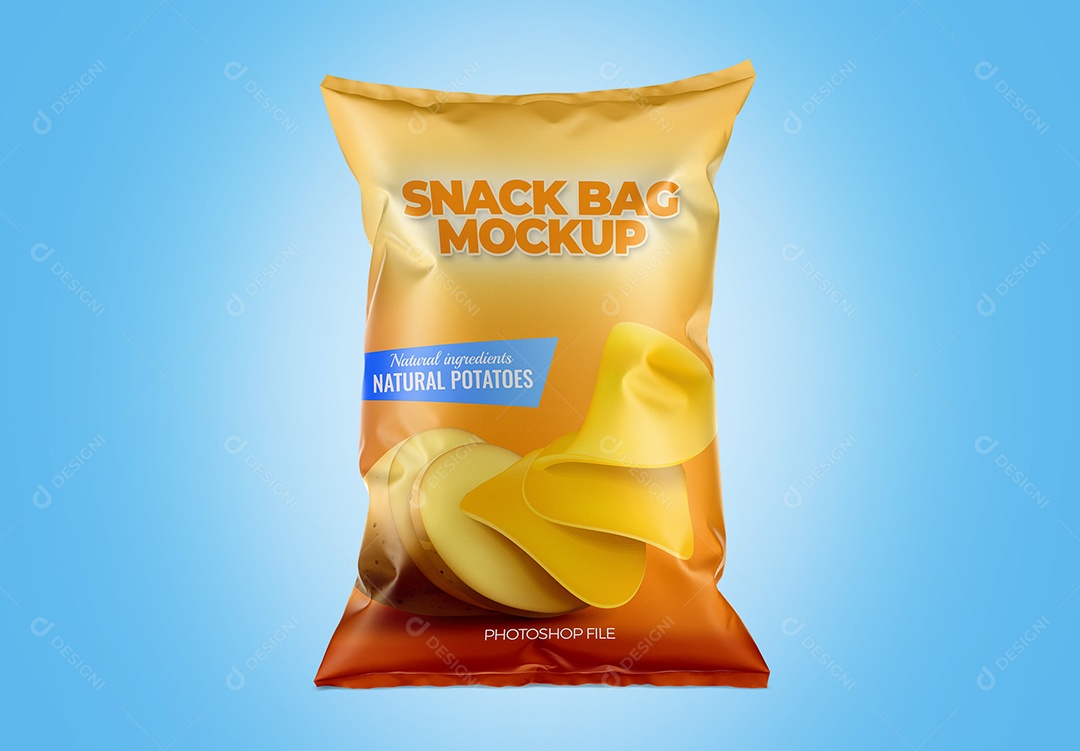Mockup pacote de salgadinho - Fosco PSD