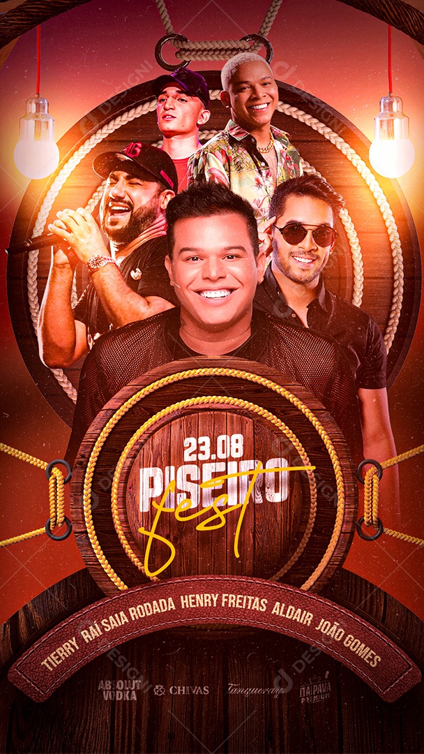 Story Piseiro Fest Tierry Raí Saia Rodada Henry João Gomes Flyers Social Media PSD Editável