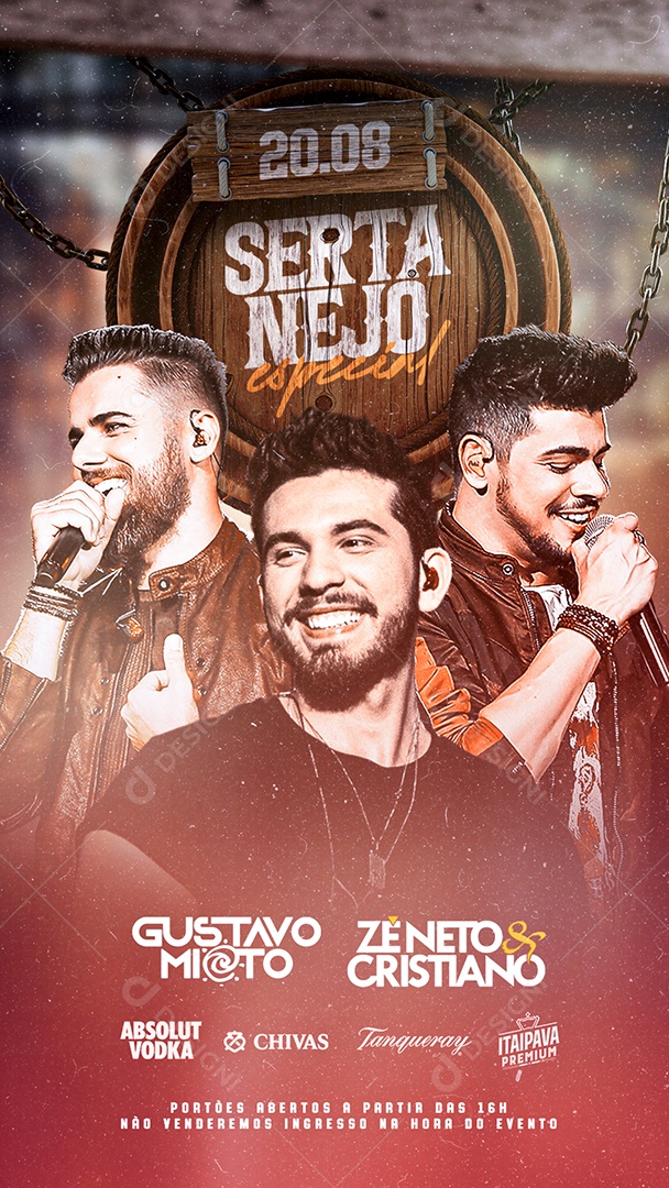 Story Sertanejo Especial Gustavo Mioto Zé Neto e Cristiano Flyers Social Media PSD Editável