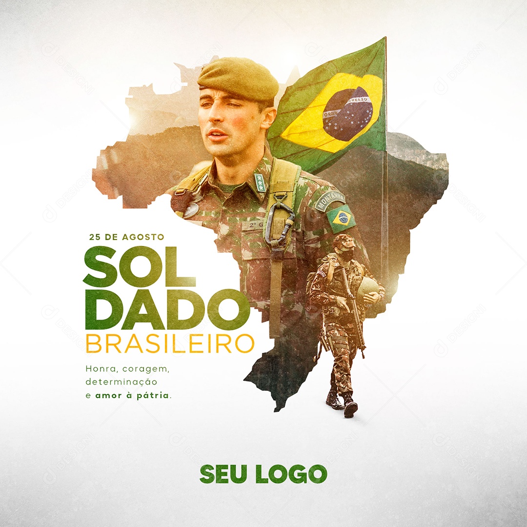 Social Media Commemorative Dates Soldier's Day August 25 PSD Editable
