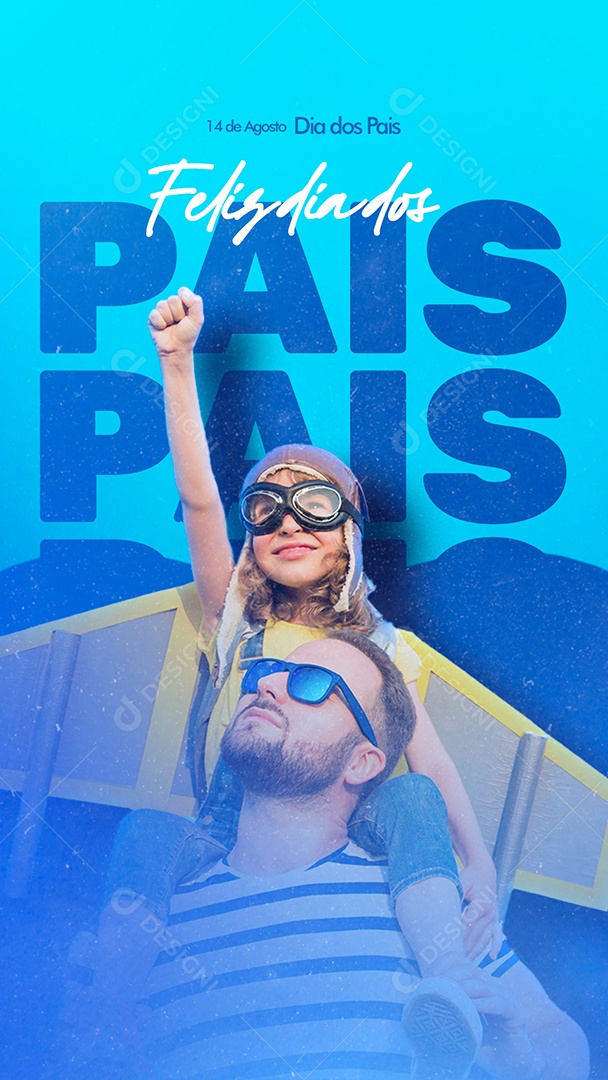 Story Feliz Dia dos Pais 14 de Agosto Social Media PSD Editável