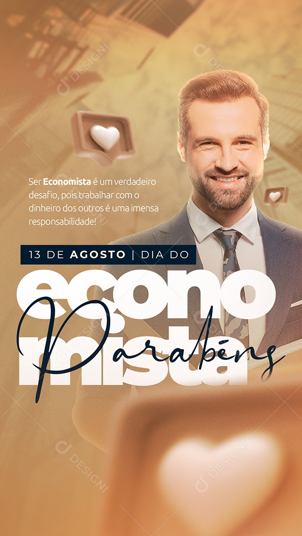 Story Ser Economista é um verdadeiro desafio Dia do Economista Social Media PSD Editável