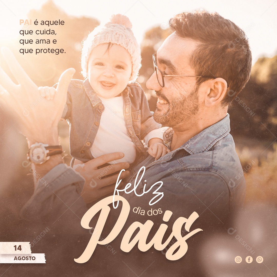 Feliz Dia Pais Data Comemorativa Social Media PSD Editável