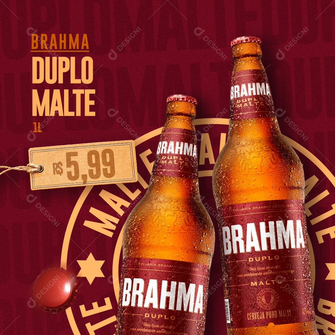 Cerveja Brahma Duplo Malte Social Media PSD Editável