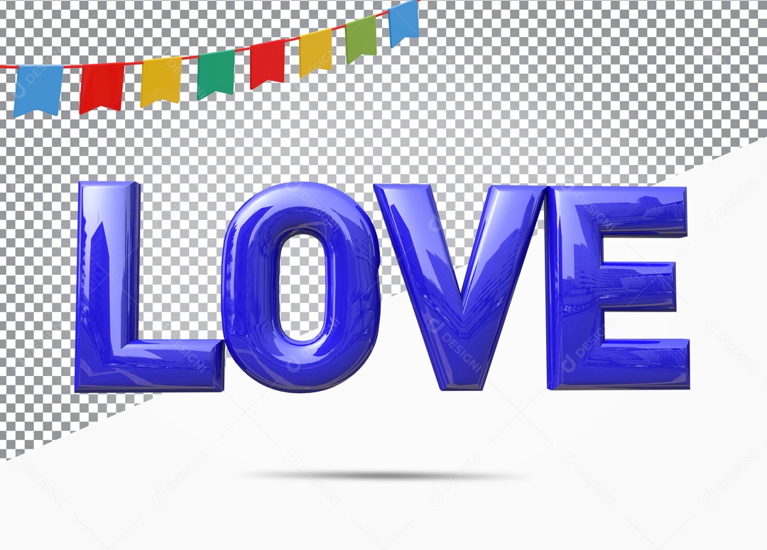 Texto 3D Para Composição Love Azul PSD