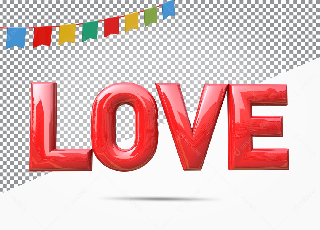 Texto 3D Para Composição Love Vermelho PSD