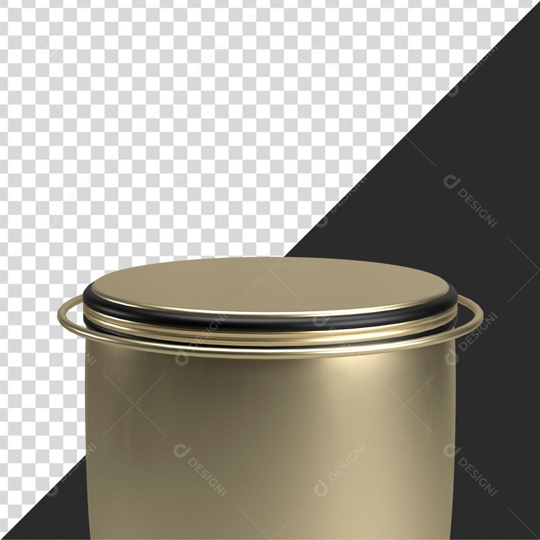 Podium 3D Para Composição Dourado e Preto PSD