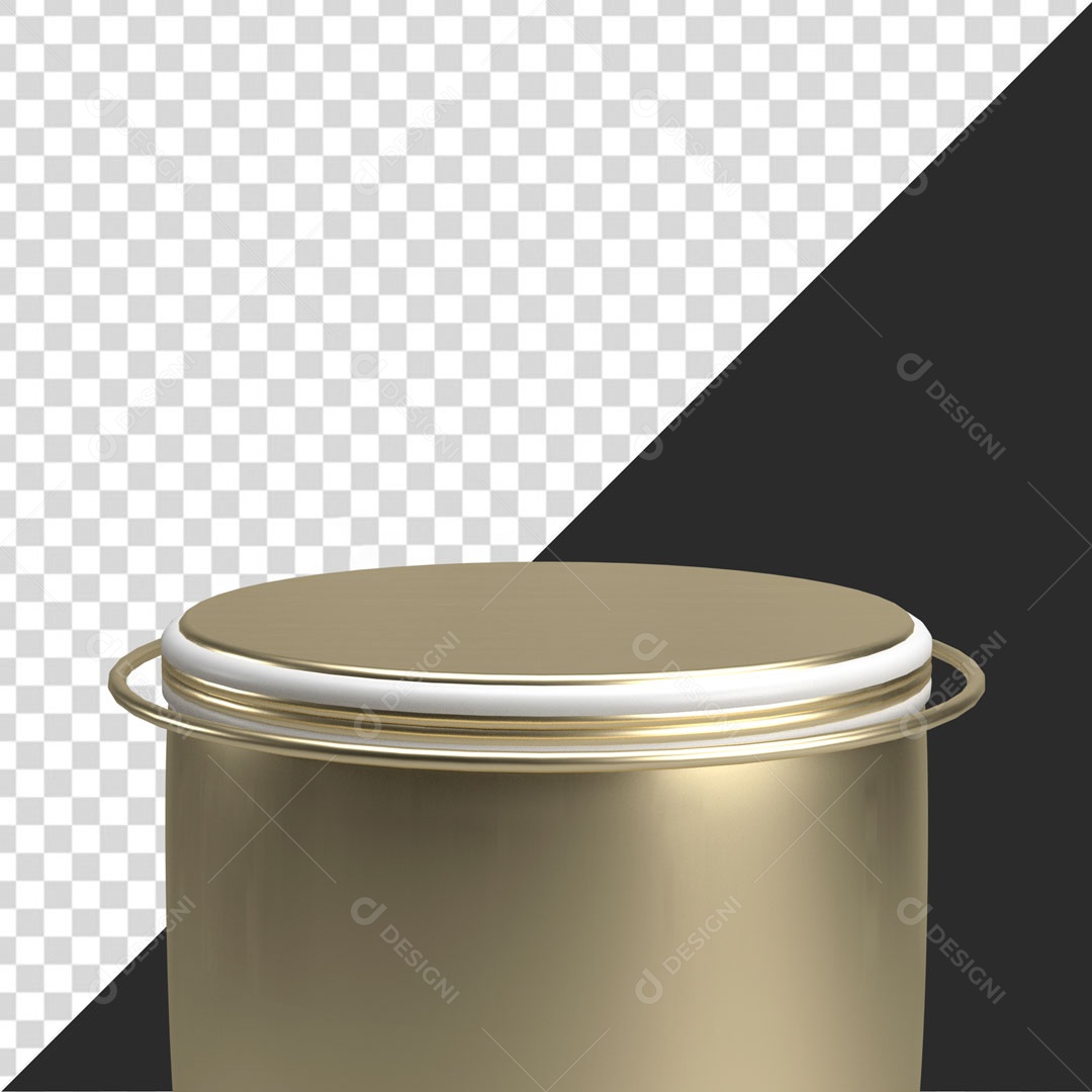 Podium 3D Para Composição Dourado e Preto PSD