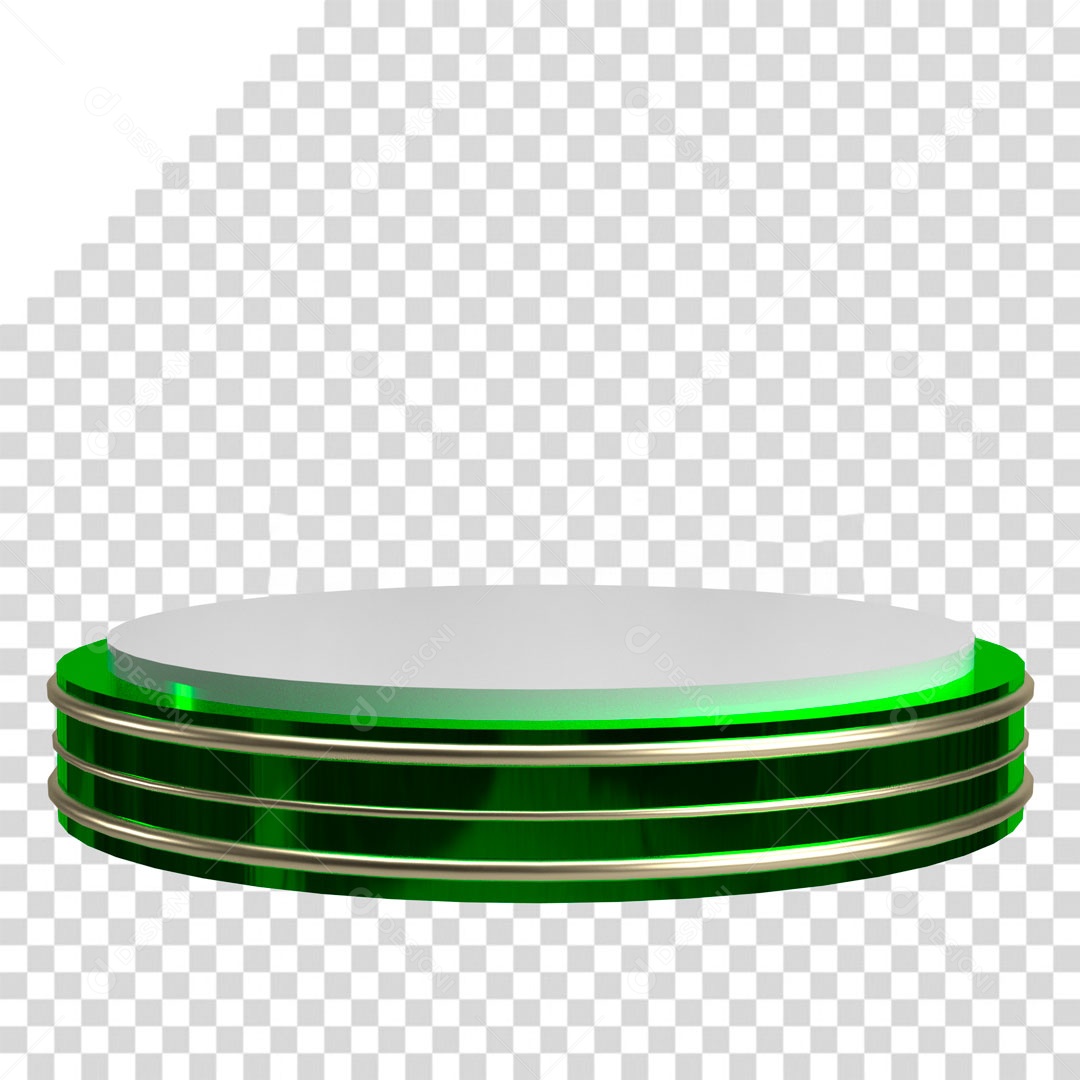 Podium 3D Para Composição Verde e Preto PSD