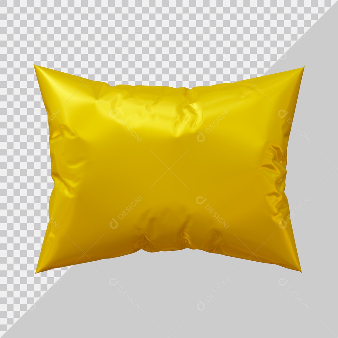 Travesseiro com estilo dourado Elemento 3D PSD