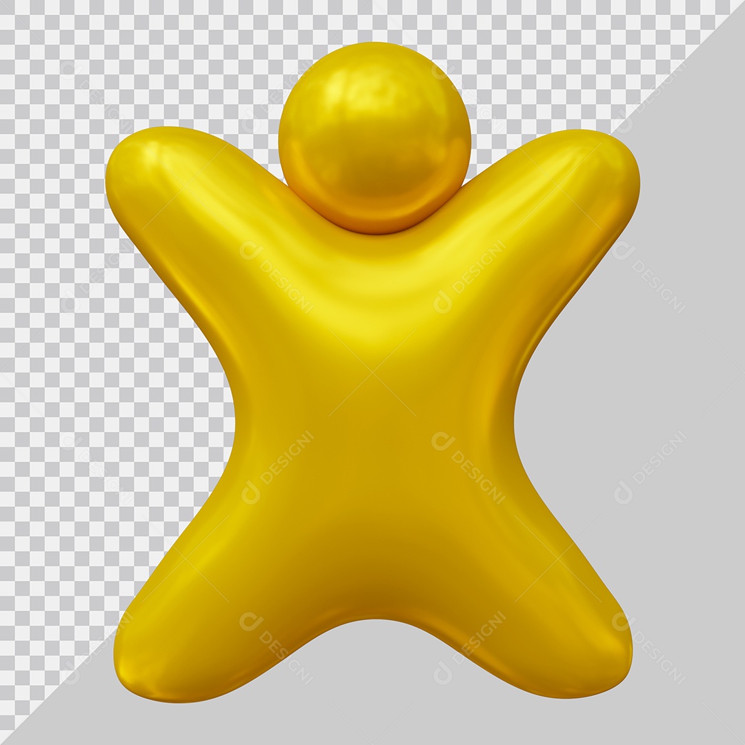 ìcone de pessoa com estilo dourado Elemento 3D PSD