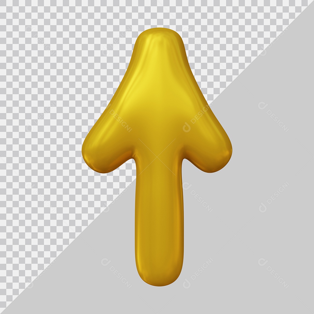 Seta para cima dourado Elemento 3D PSD