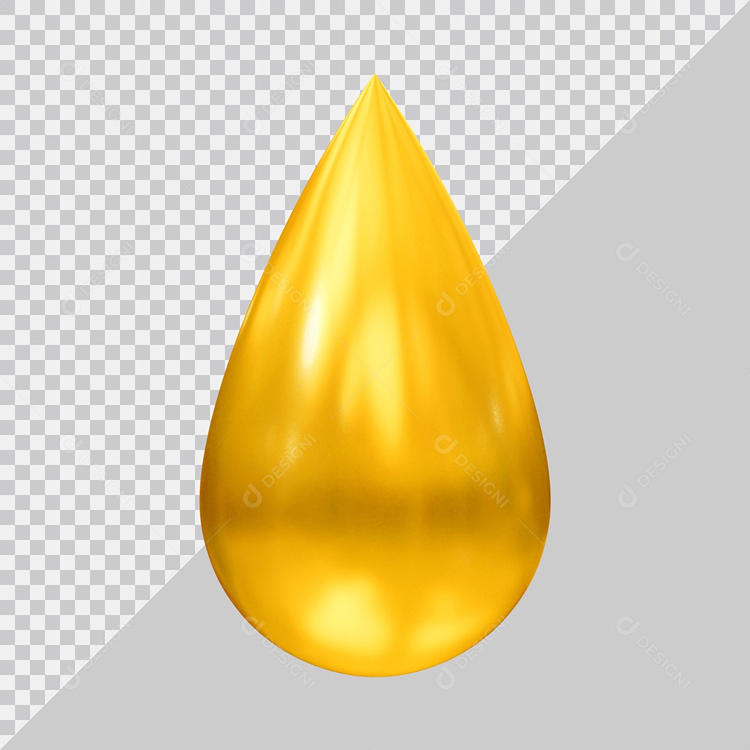 Gota de óleo amarelo Ilustração 3D PSD