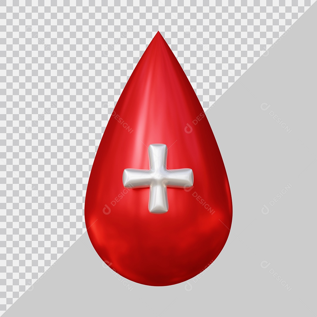 Gota de sangue do Dia do doador Ilustração 3D PSD