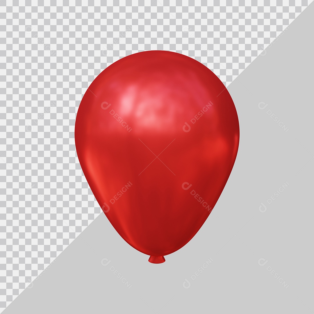 Balão vermelho Ilustração 3D PSD