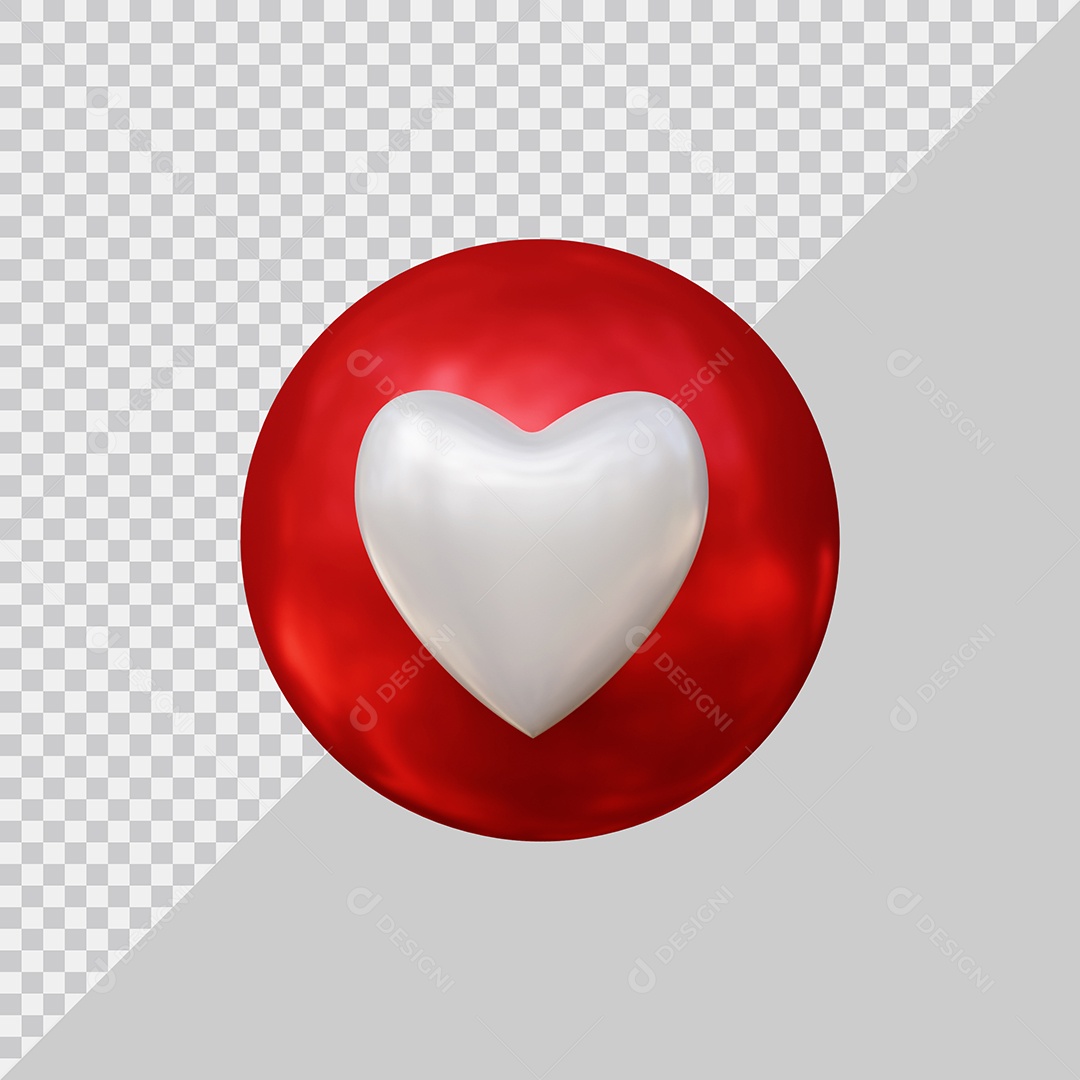 Amei ícone de redes sociais Ilustração 3D PSD