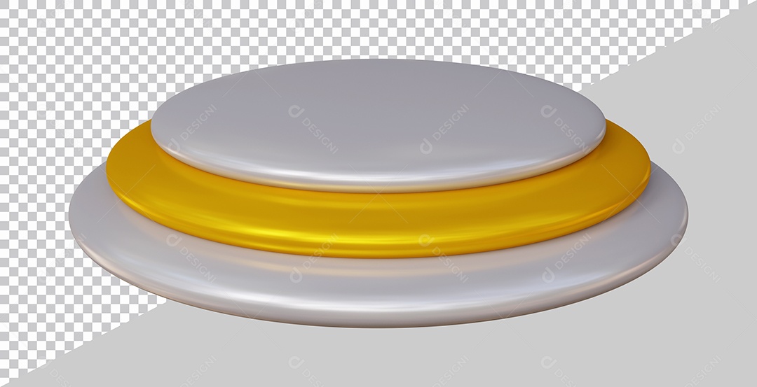 Pódio 3D branco e amarelo Elemento para composição PSD