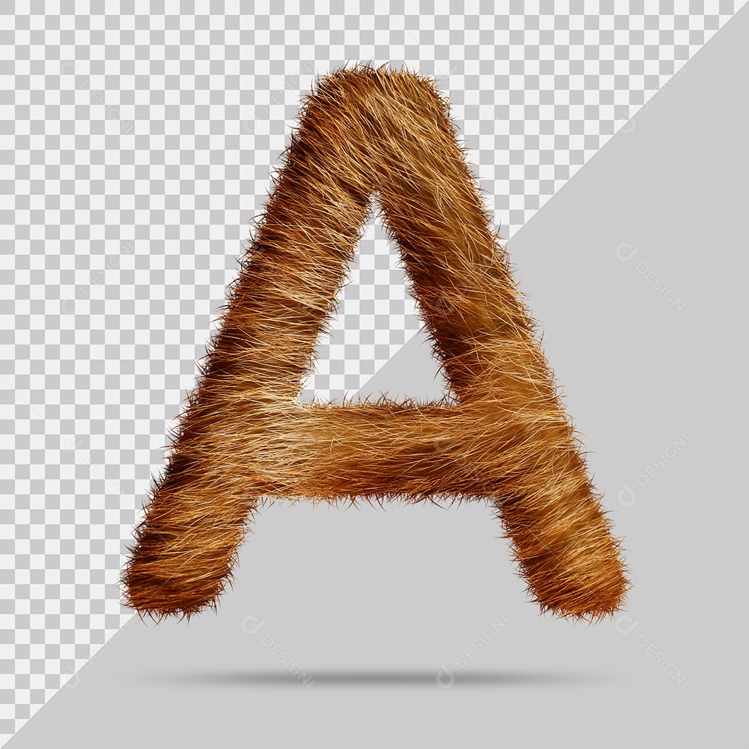 Letra A Maiúscula com pele Ilustração 3D PSD