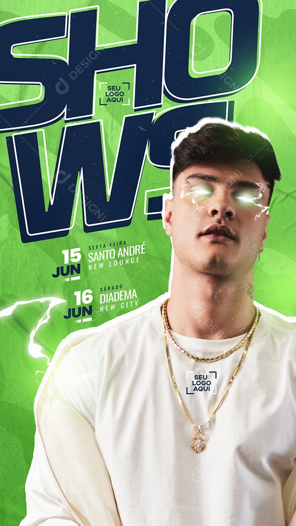 Flyer Story Agenda de Show Junho Cantor Social Media PSD Editável