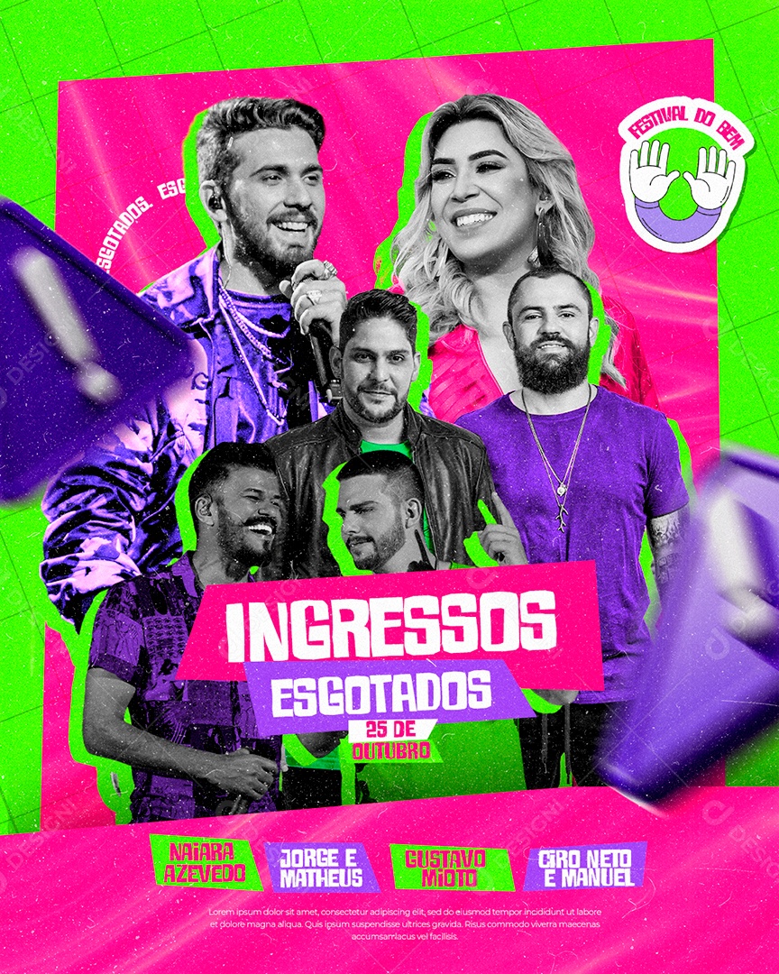 Ingressos Esgostados Flyers Festival do bem Social Media PSD Editável