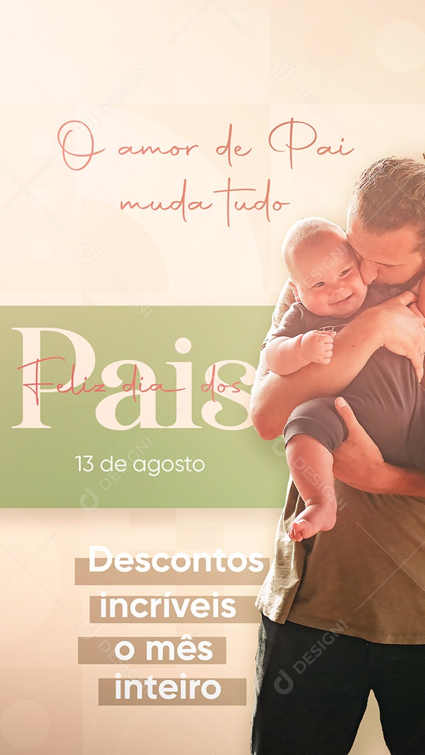 Story Feliz Dia dos Pais 14 de Agosto Social Media PSD Editável