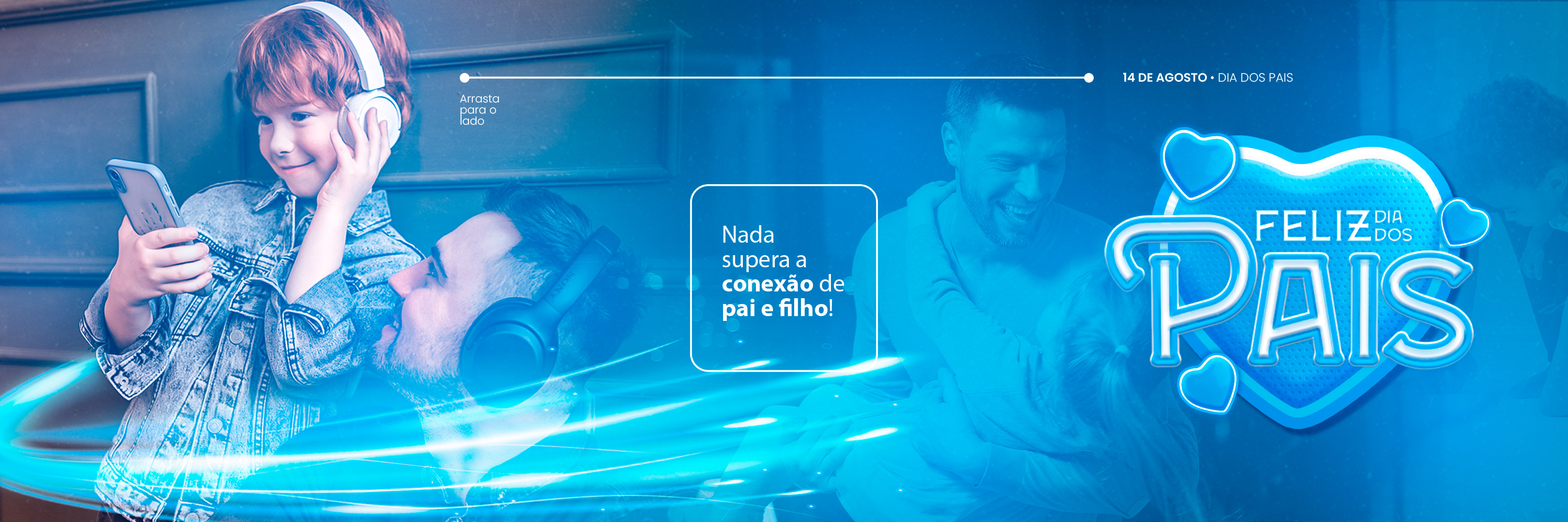 Carrossel Feliz Dia dos Pais 14 de Agosto Social Media PSD Editável