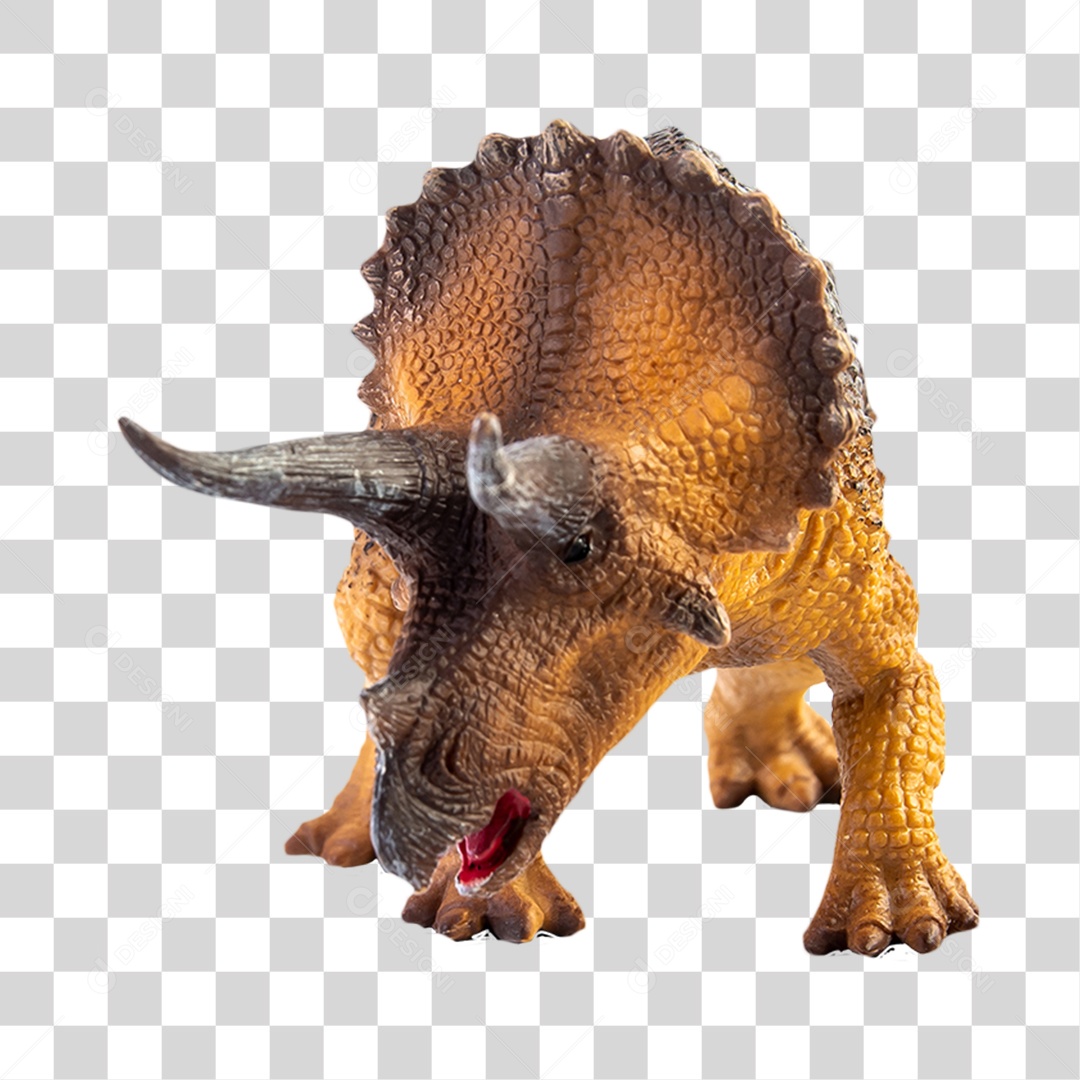 Objeto 3D Dinossauro Triceratops Para Composição PNG Transparente
