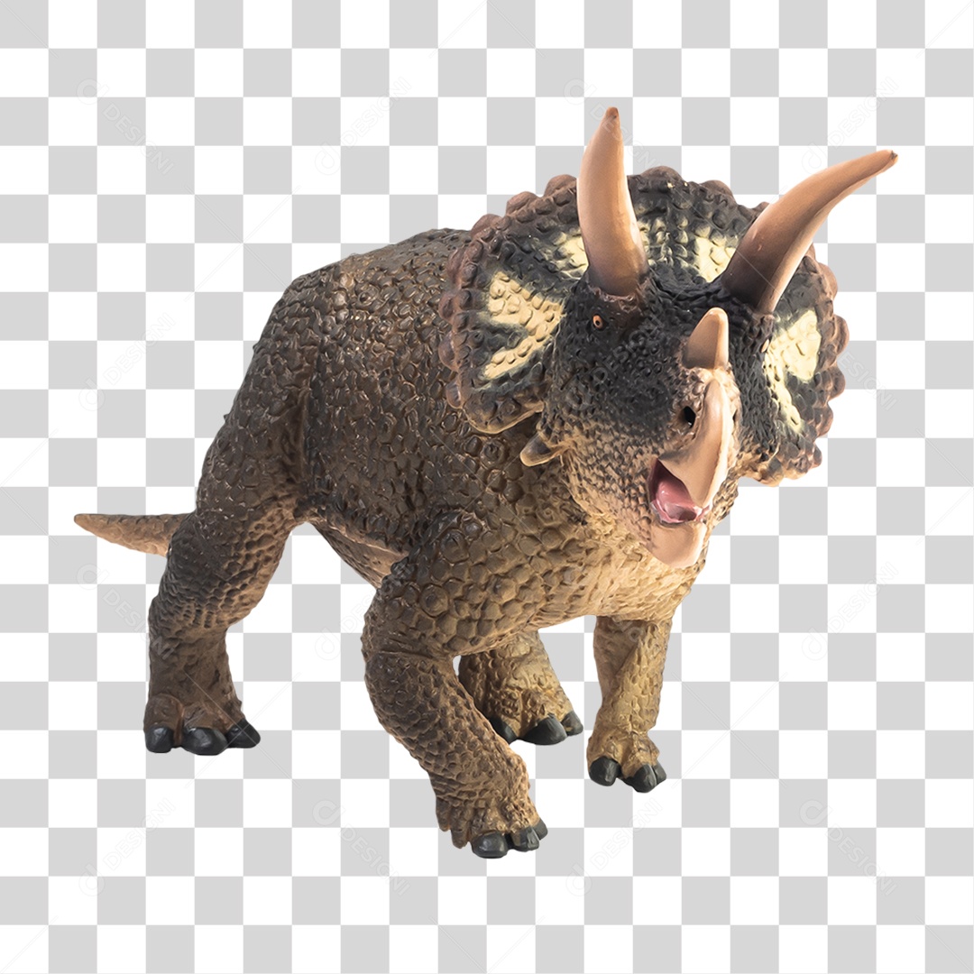 Objeto 3D Dinossauro Triceratops Para Composição PNG Transparente