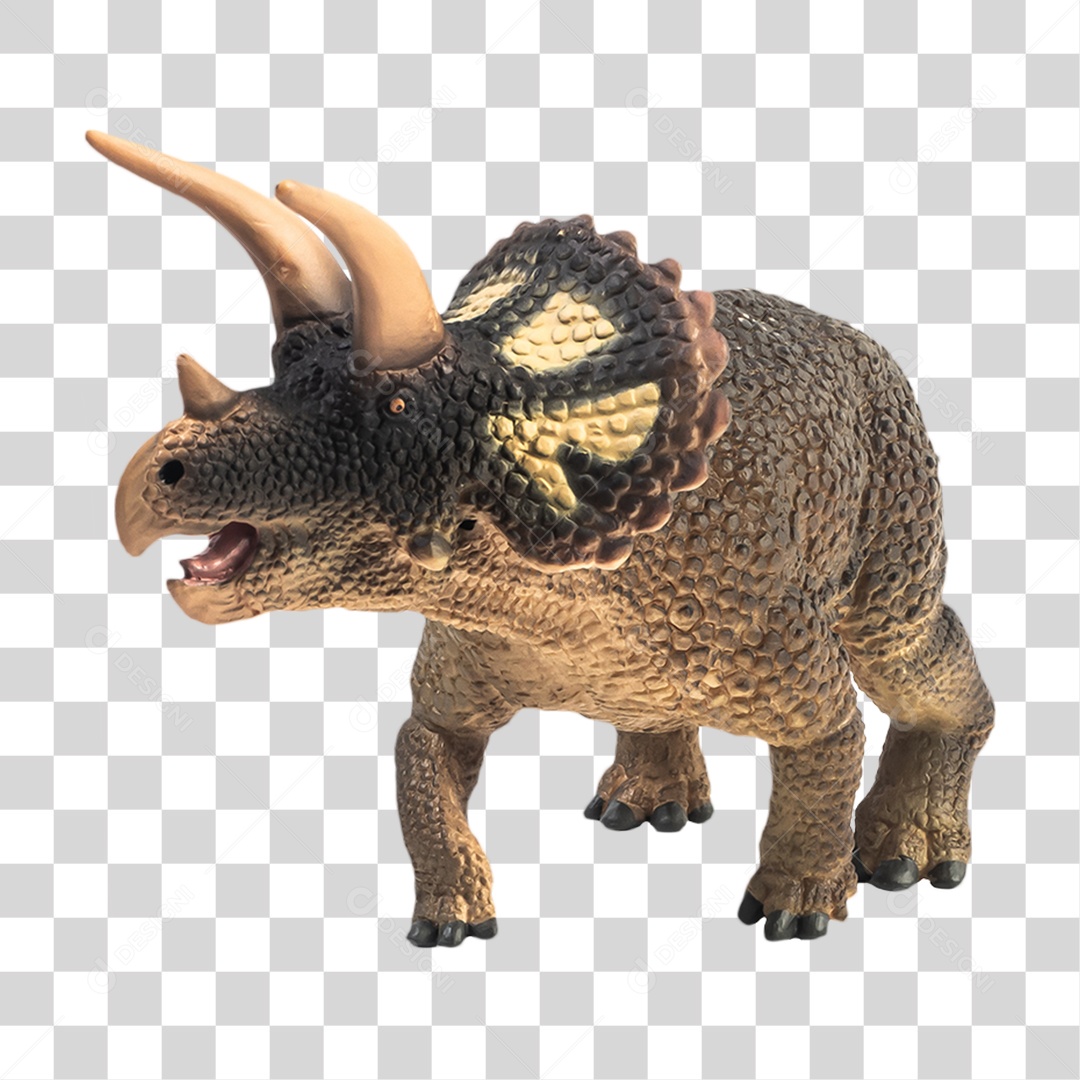 Objeto 3D Dinossauro Triceratops Para Composição PNG Transparente